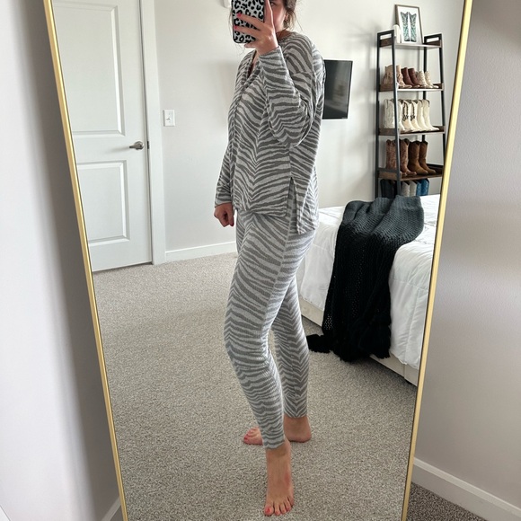 Aerie Gray Zebra Print PJ Set - Picture 4 of 11